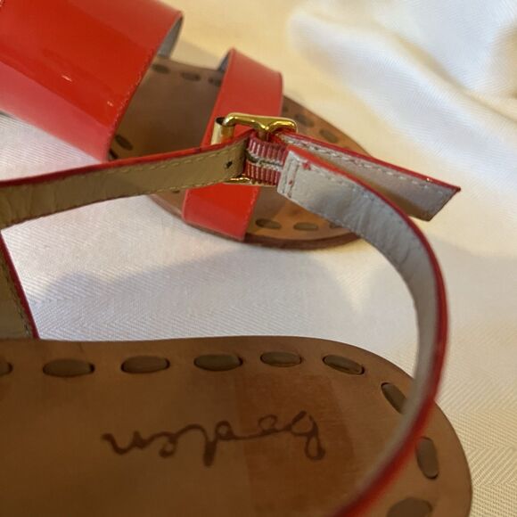 Boden Red Patent Leather Flat Heel Open Toe Sandals, Women’s Size 38/ 7.5 - Picture 11 of 11